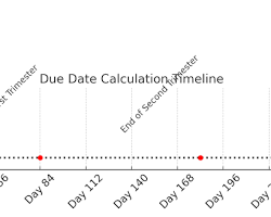 Infographic showing the 40-week pregnancy timeline starting from the first day of the last menstrual period
